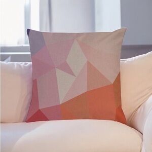 Modern Geometric Multicolor Throw Pillow Cover, 18”x18”